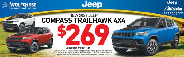 2024 Jeep Compass Trailhawk $269/mo lease