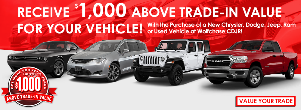 Receive $1000 Above Trade-In Value for Your Vehicle! 